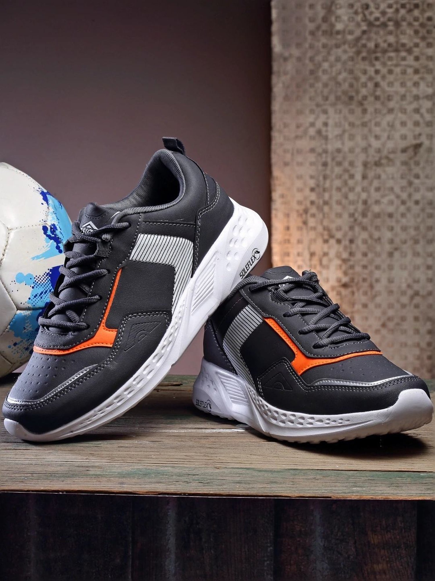 Asian Men's Grey Running Shoes