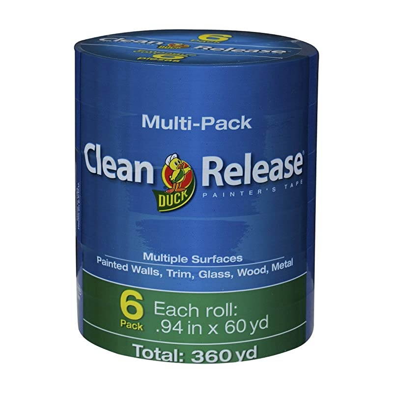 Clean Release Blue Painter's Tape 1-Inch (0.94-Inch x 60-Yard), 6 Rolls, 360 Total Yards, 240459