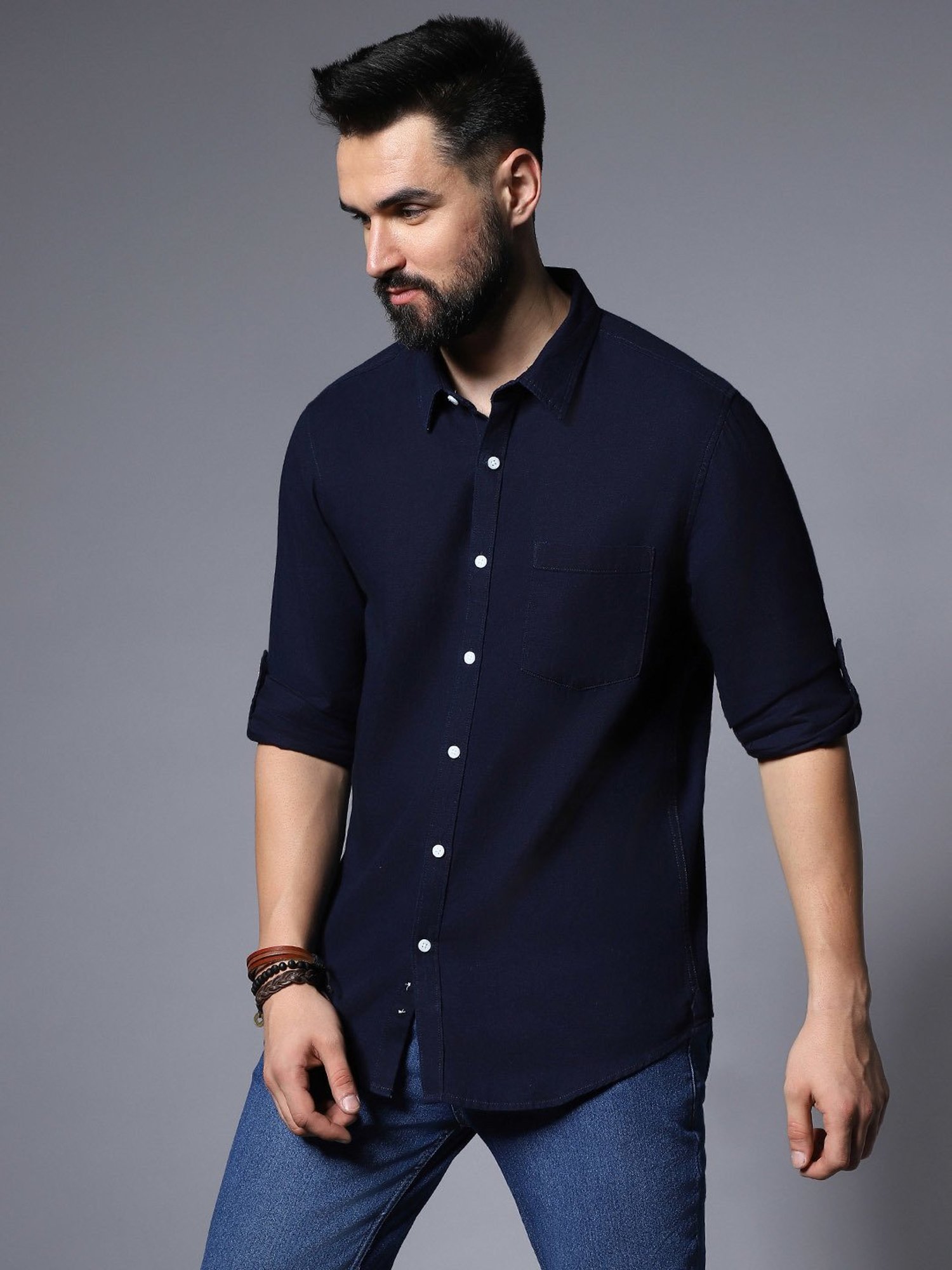 High Star Navy Relaxed Fit Shirt