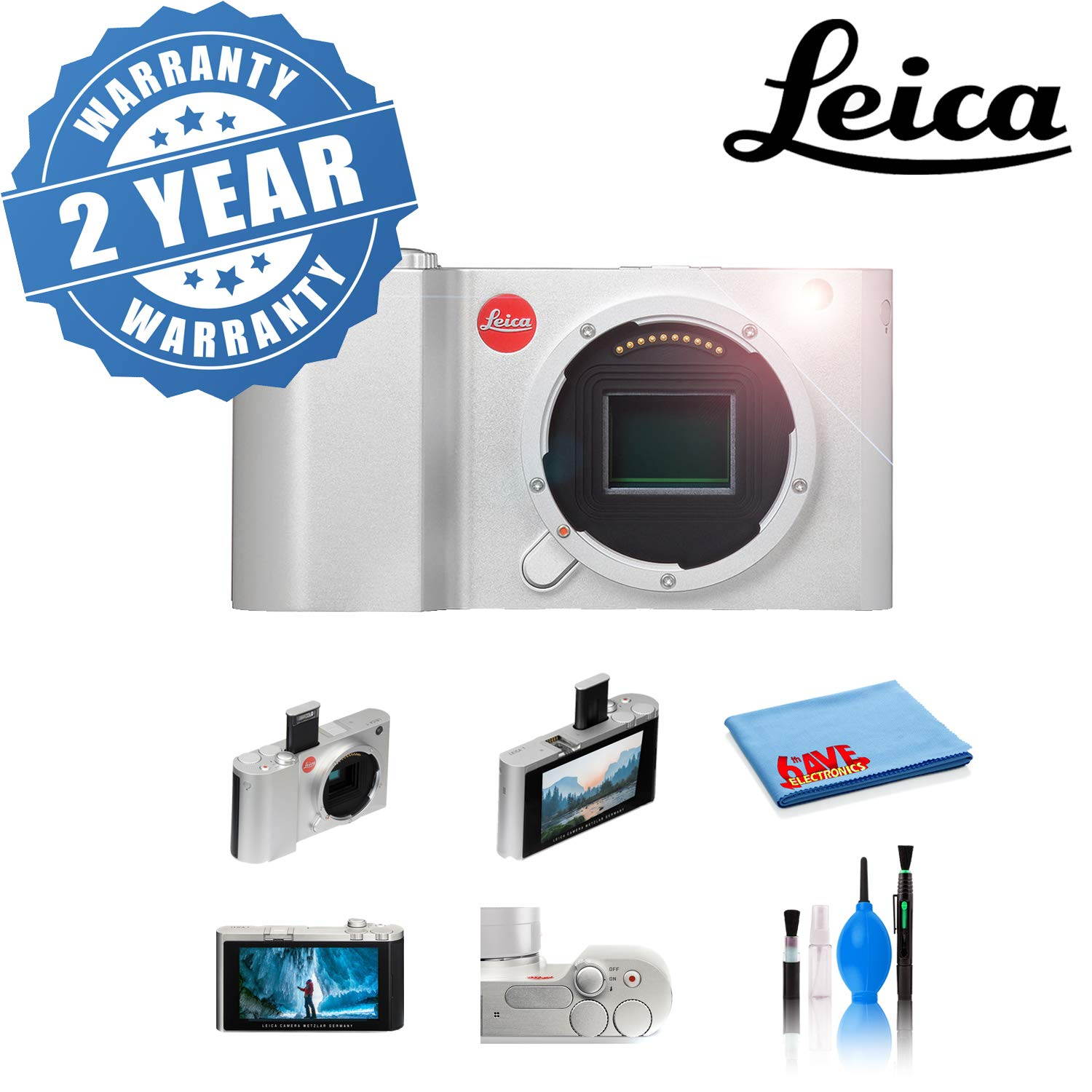 Leica T Digital Camera (Silver, 18181) with 2 Year Extended Warranty