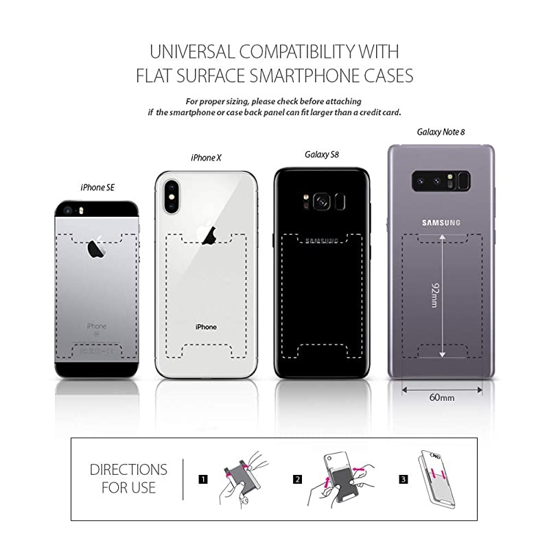 Slot Card Holder Adhesive Stick On Wallet Case Minimalist Slim Hard Premium Credit Card Cash Sleeve Compatible with Most Smartphones Peach Pink