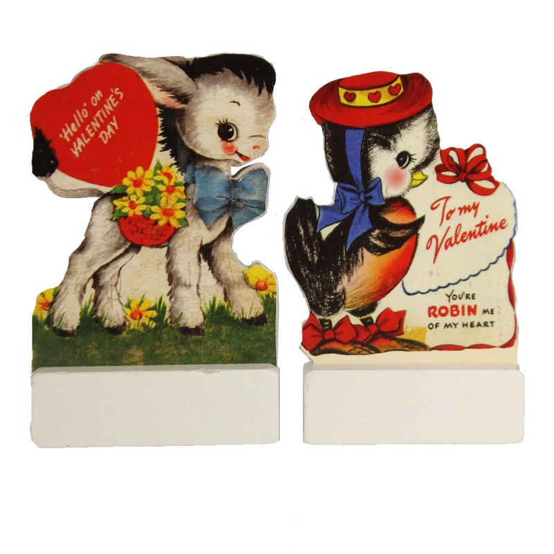 Valentine's Day 4.75" Valentine's Day Dummy Boards Stand Up Love Hearts Primitives By Kathy  -  Decorative Figurines