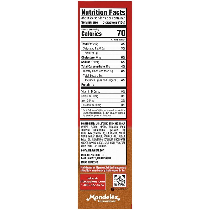 Ritz Whole Wheat Crackers - 12.9oz