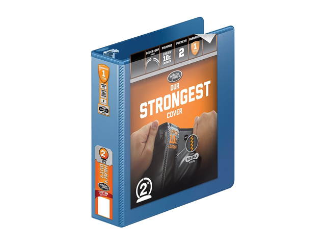 Wilson Jones W363-44-7462PP Heavy Duty Round Ring View Binder with Extra Durable Hinge, 2", PC Blue