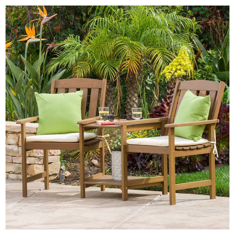 La Sola 3pc Metal Bistro Set - Black/Bronze - Christopher Knight Home