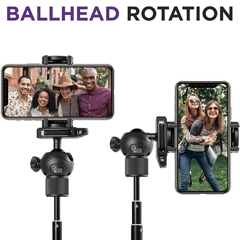 6 in 1 Monopod Tripod Kit by  &ndash; 55&rdquo; Telescoping Vlogging Tripod for Camera, Smartphone & GoPro Tripod, Camera Holder, Camera Stick with Pole & Base, 360 Ball Head and Carry Bag