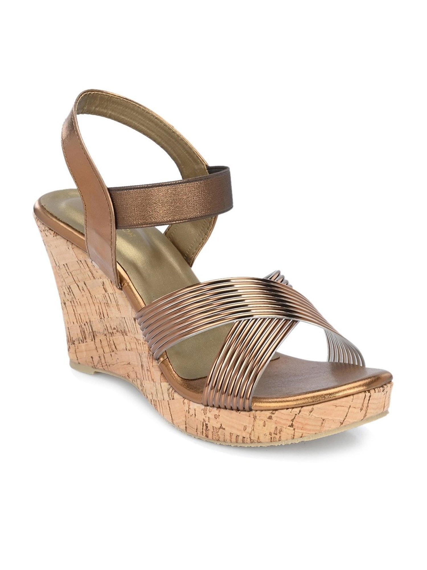 Clog London Women's Copper Ankle Strap Wedges