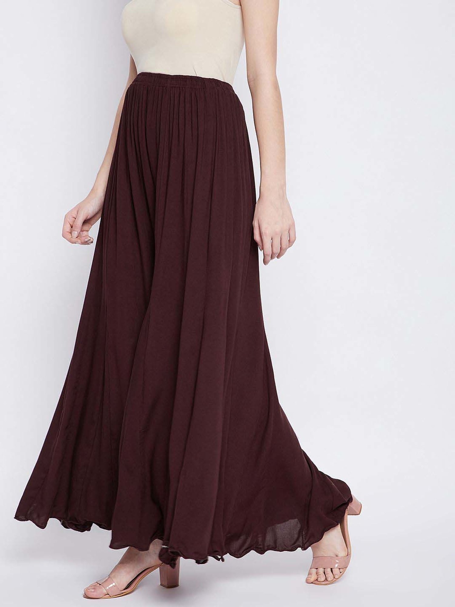 Castle Coffee Brown Regular Fit Palazzos