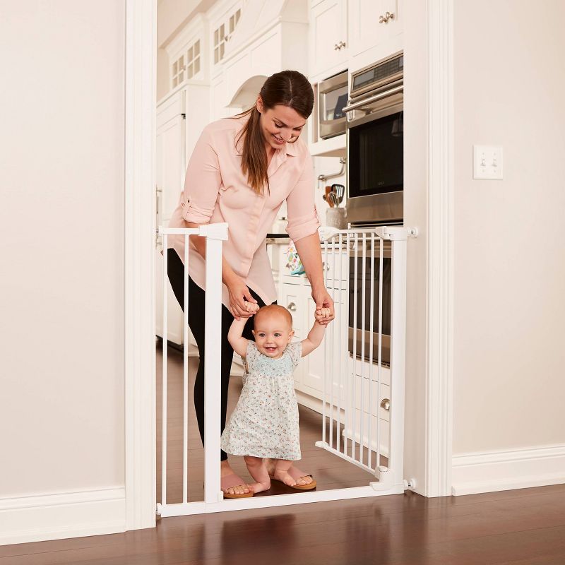 Toddleroo by North States Tall Bright Choice Auto-Close Baby Gate - White -  29.75"-40.5" Wide
