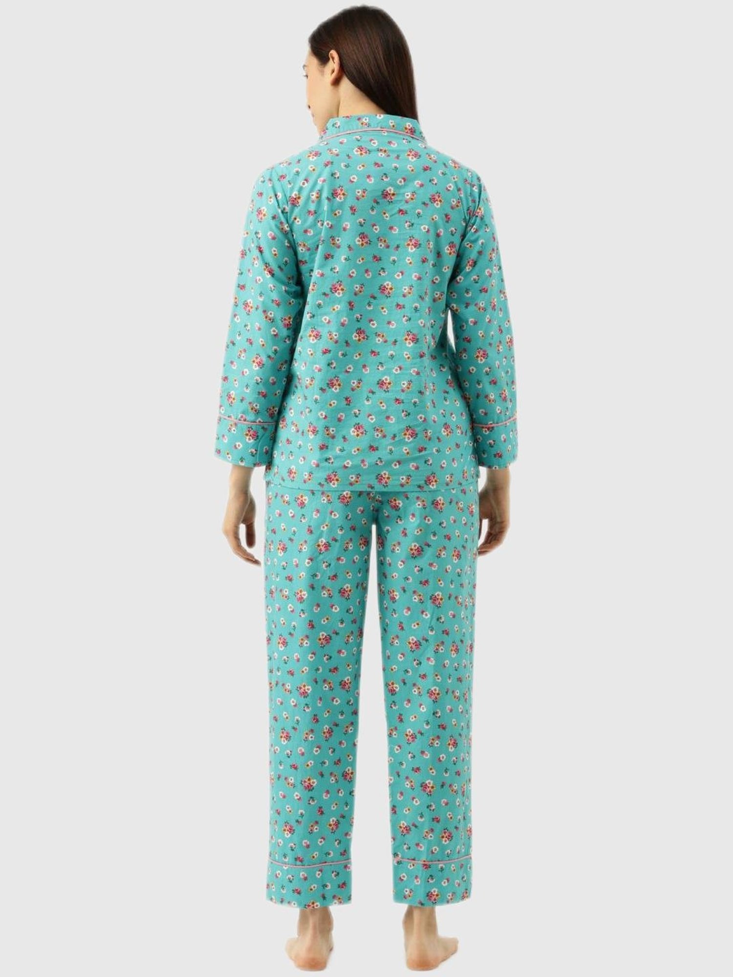 Clt.s Blue Floral Print Pajama Set