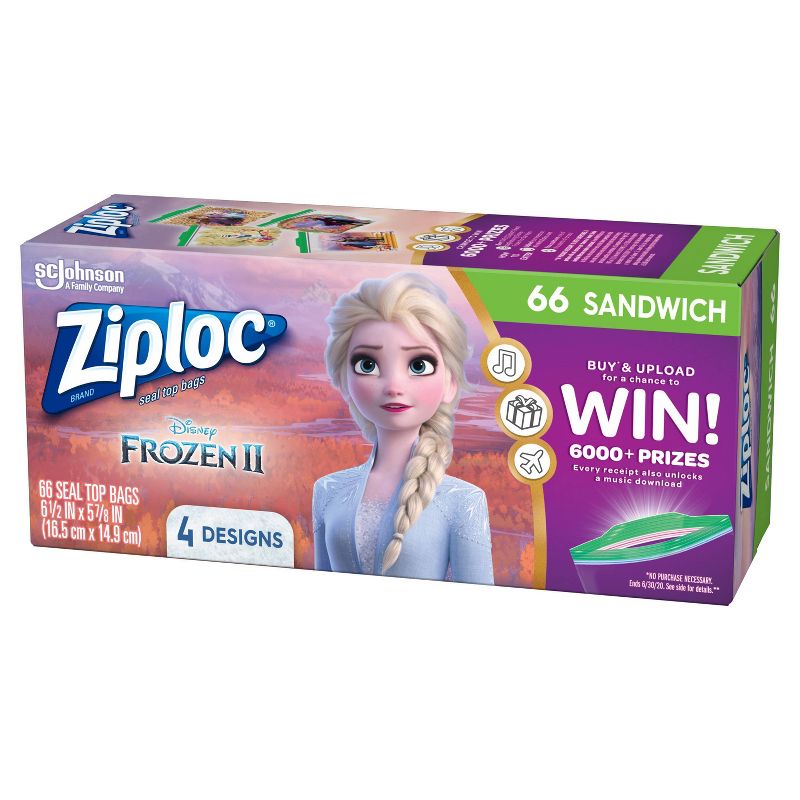 Ziploc Brand Sandwich Bags - Disney's Frozen 2 - 66ct