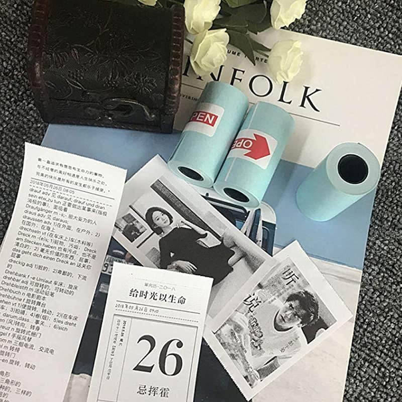 Thermal Paper Rolls 57 x 30mm Sticker Thermal Paper for Paperang Mini Photo Printer 3 Thermal Paper for Fun Study Work Small Size for Mini Printer