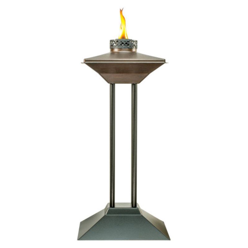 28" Metal Pedestal Patio Torch Bronze - TIKI