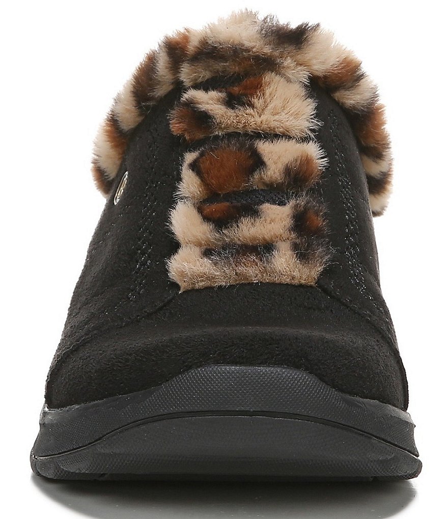 Bzees Golden Cozy Washable Slip-On Leopard Print Faux Fur Mules