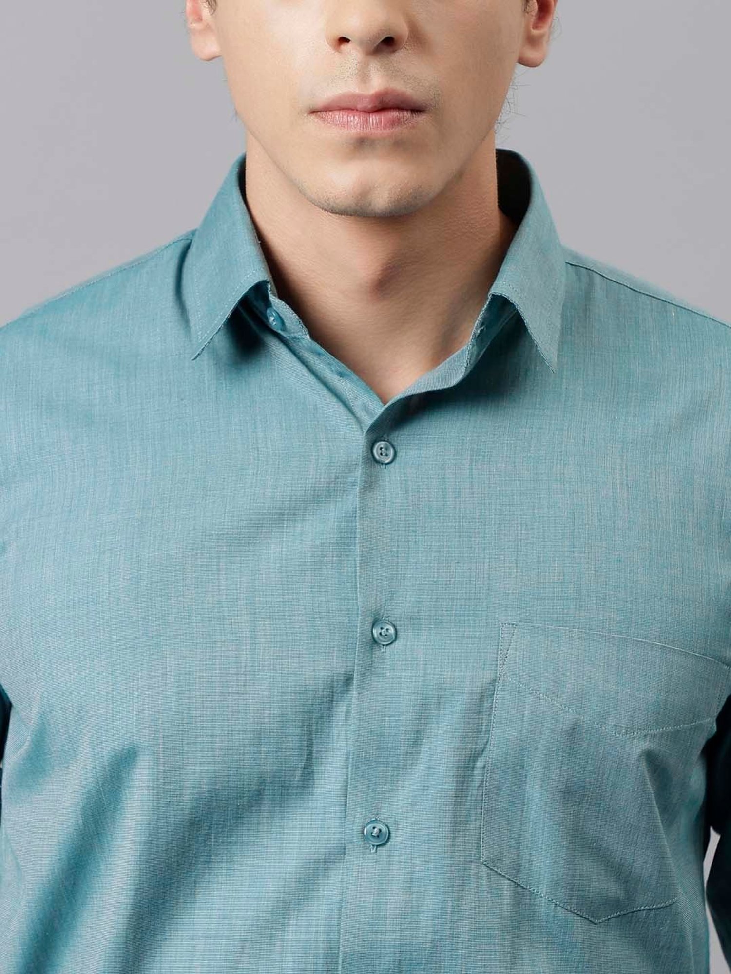 English Navy Green Slim Fit Shirt