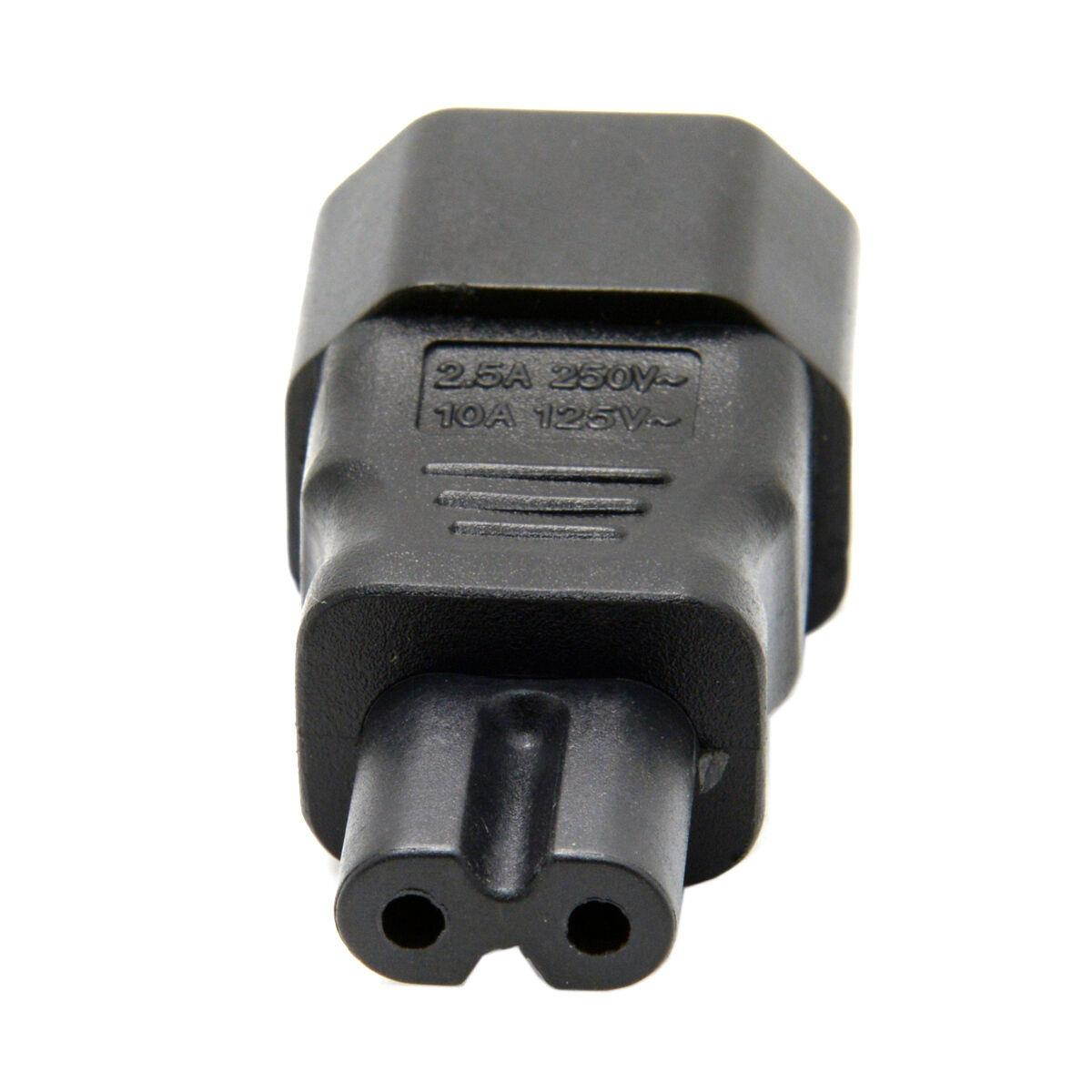 IEC 320 C14 Female 3-Prong Socket to C7 Male 2-Pin Plug AC Power Connector Converter Adapter for PDU UPS