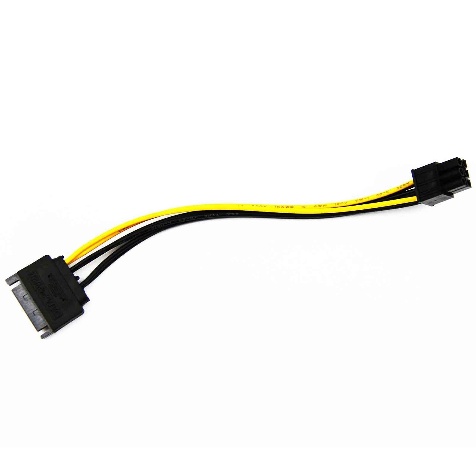 5 pcs 6-pin to 15-Pin SATA Power Video Card PCI-E PCIE PCI Express Adapter Cable