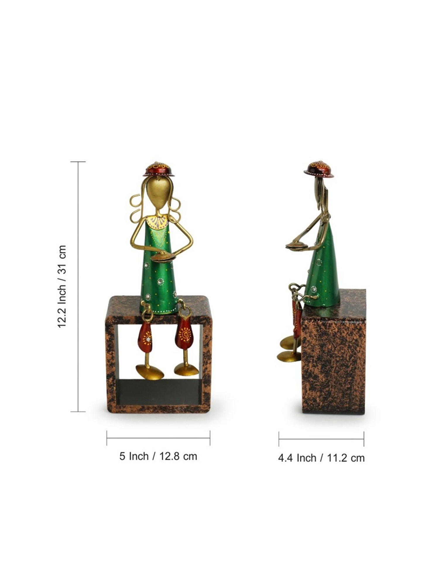 ExclusiveLane Multicolor Iron Thaalwala Handpainted Decorative Showpiece