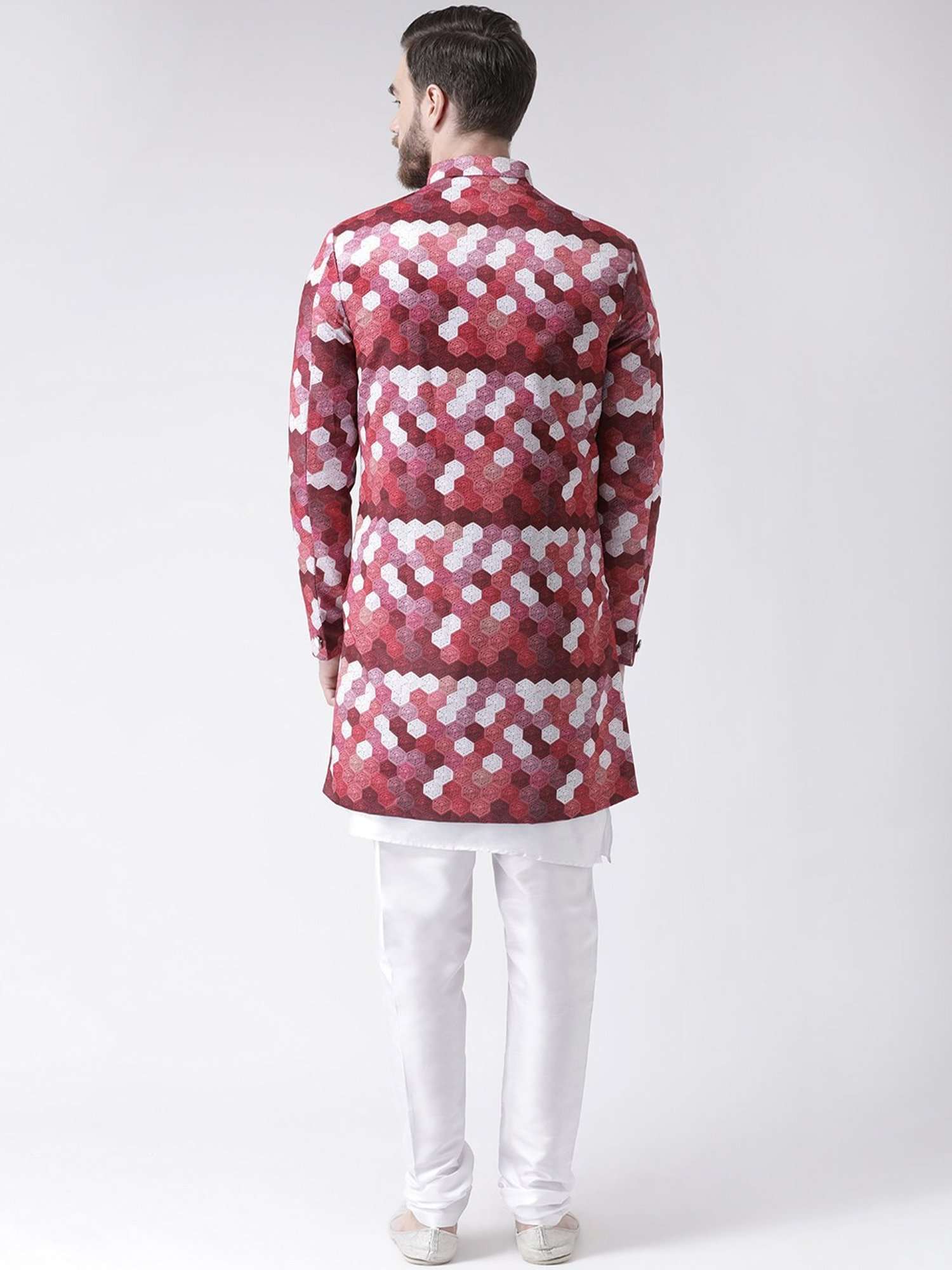 Vastramay White Cotton Straight Fit Embroidery Ethnic Suits