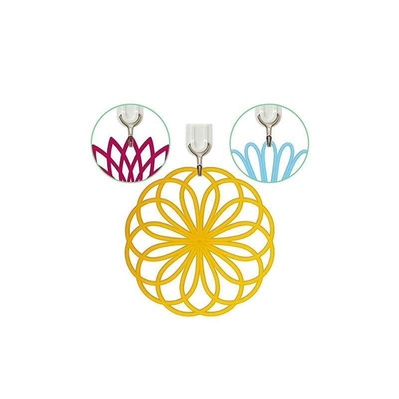 3 Set Silicone Multi-Use Flower Trivet Mat - Premium Quality Insulated Flexible Durable Non Slip Coasters Hot Pads Fuscia