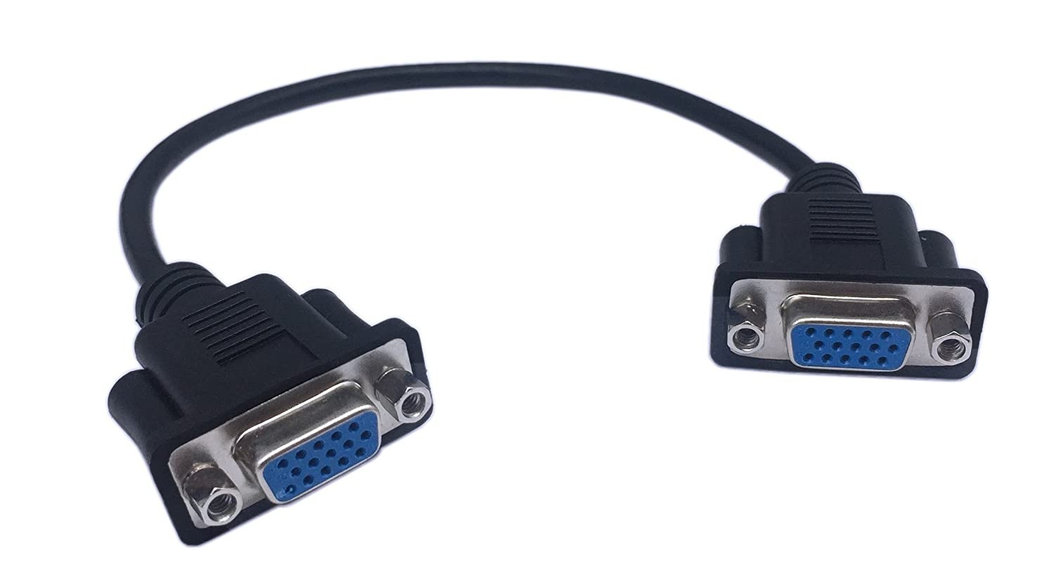 CERRXIAN 1ft VGA SVGA 15 Pin HD15 Female to Female Gender Changer Adapter Extension Video Monitor Cable for PC Laptop TV Porjectorff