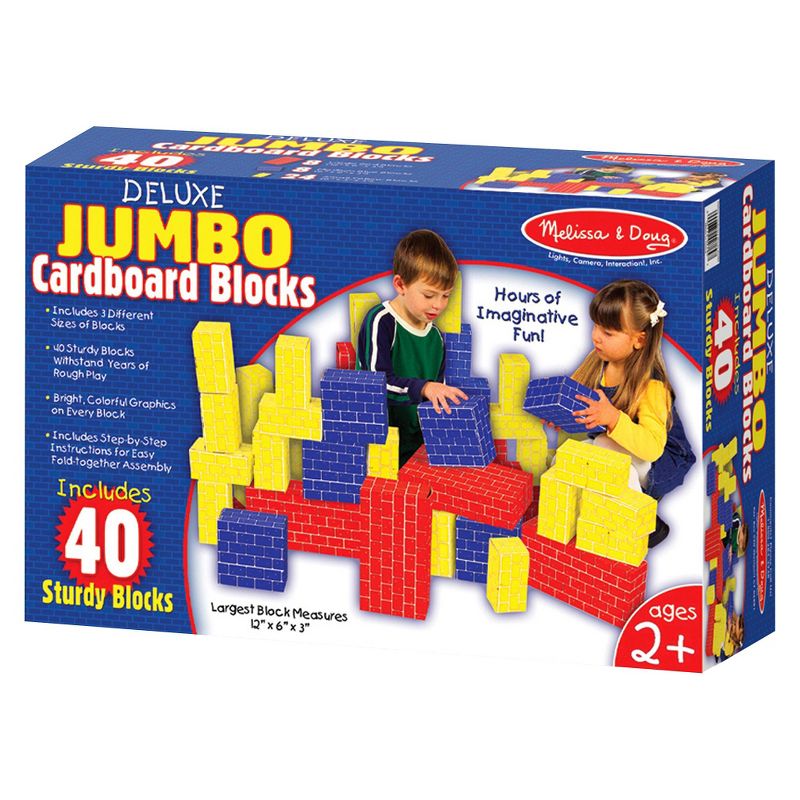 Melissa & Doug Lightweight Jumbo Cardboard Building Block Set - 40pc