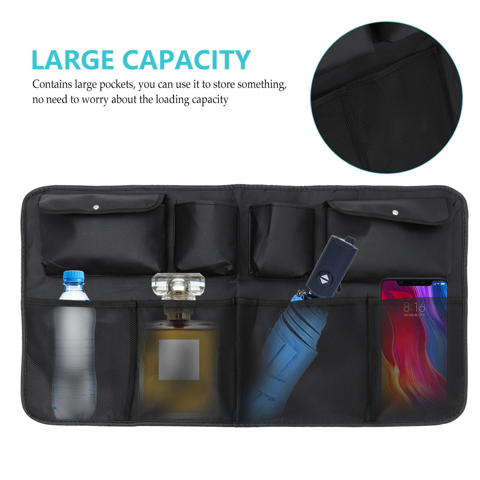 1Pc Practical  Simple Rear Seat Storage Bag Car Trunk Storage Net Bag Hanging Car Net Organizer