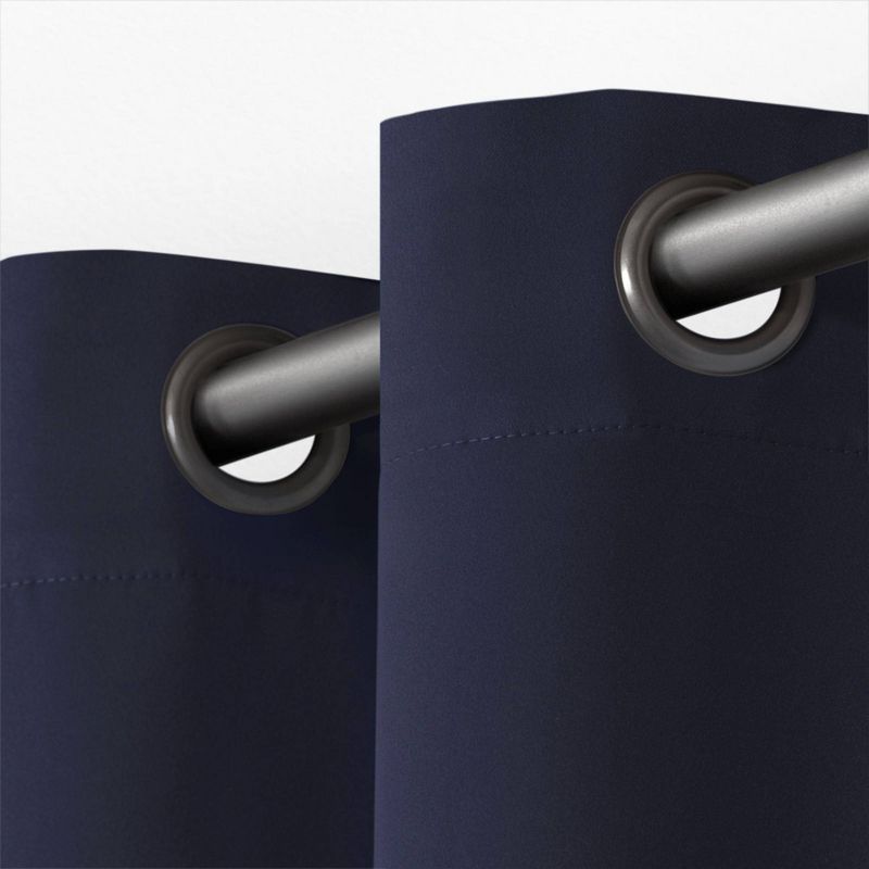 96"x52" Sateen Room Darkening Curtain Panel Navy - Exclusive Home