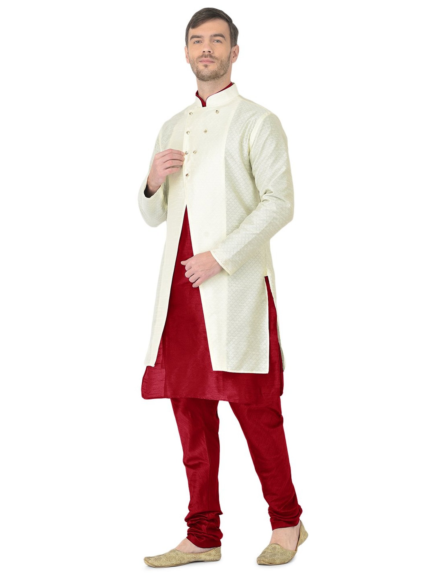 SG RAJASAHAB Multi Regular Fit Self Pattern Kurta Set
