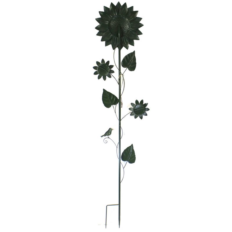 Home & Garden 60.0" Turquoise Sunflower Stake Yard Decor Flower Poke Direct Designs International  -  Decorative Garden Stakes