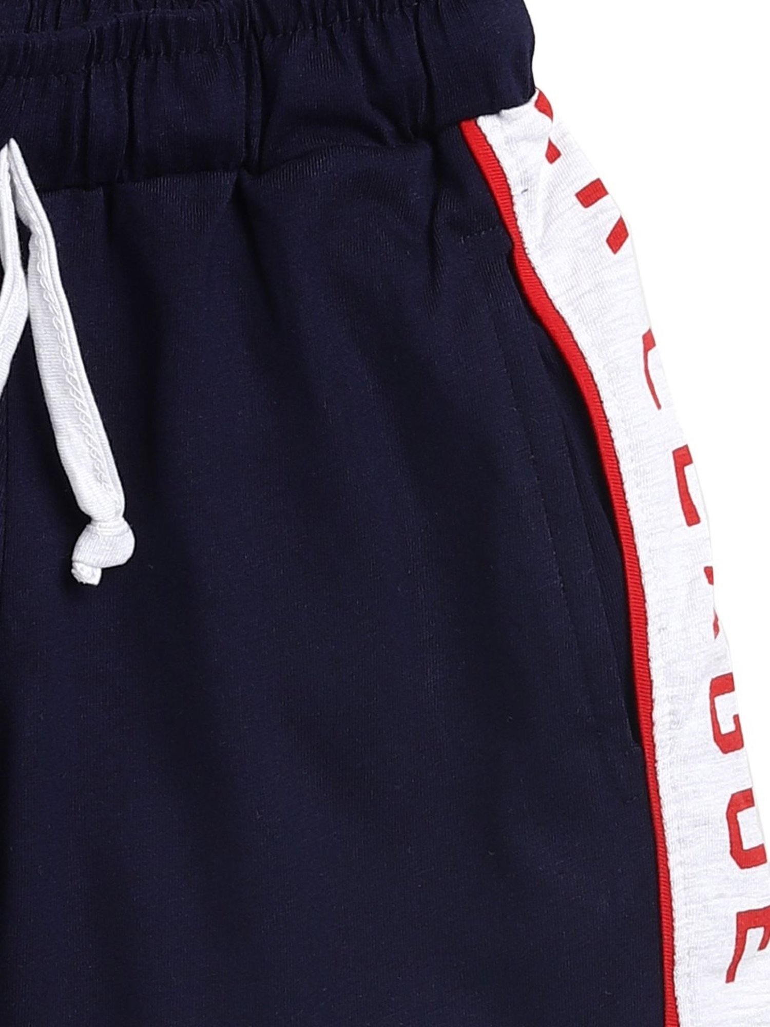 Todd N Teen Kids Blue & White Cotton Printed Bermunda