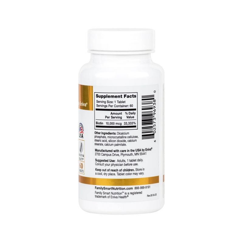 Family Smart Nutrition Biotin 10,000mcg Tablets - 60ct