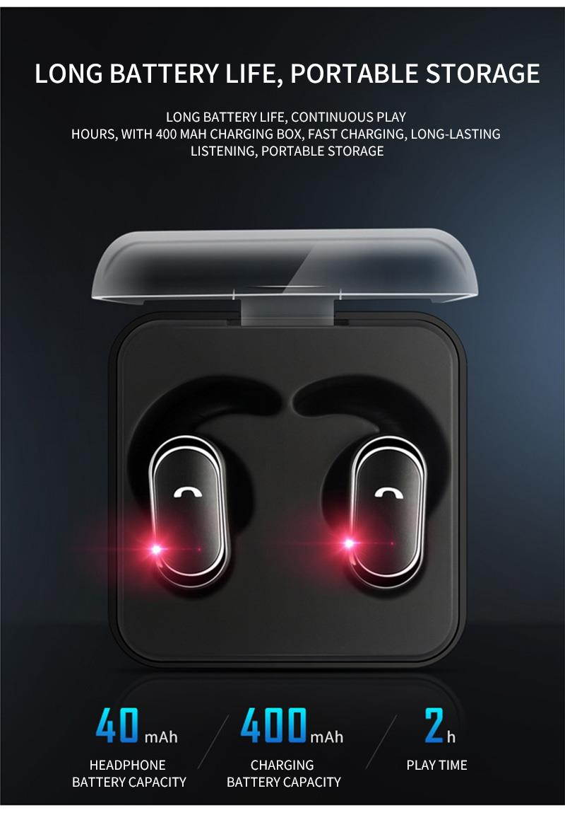 DPRUI tws wireless headphones with Charging Box Wireless Stereo Earbud In-ear Earphone Bluetooth headphones for a mobile phone (White)