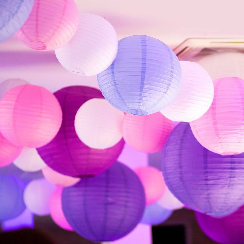 6ct 12" 14" 16" Multi Size Paper Lanterns Purple
