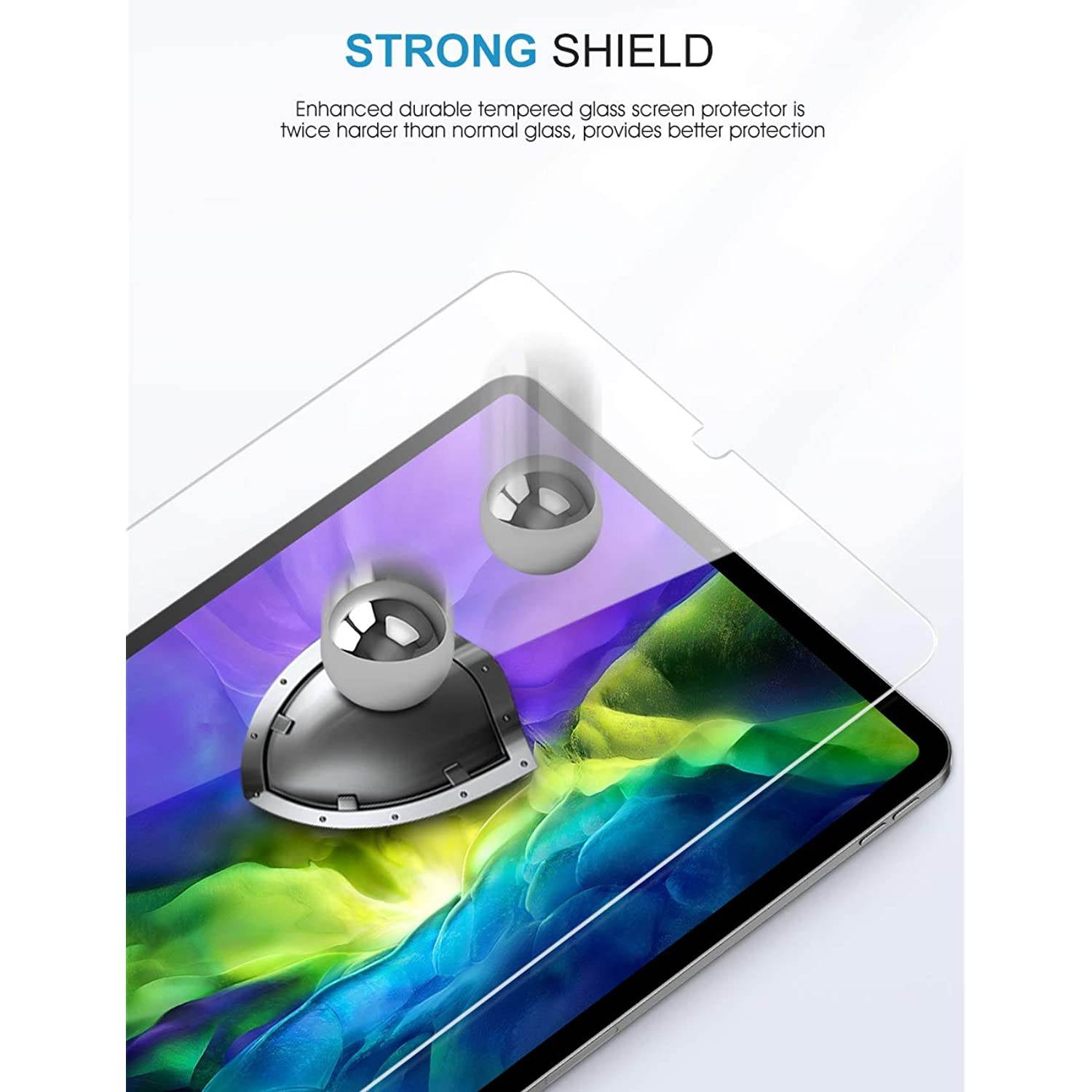 SPARIN [3 Pack] Screen Protector for iPad Pro 11 (2020 & 2018), Tempered Glass Screen Protector for iPad Pro 11 (2nd/1st Gen), [Alignment Frame] Face ID and Apple Pencil Compatible