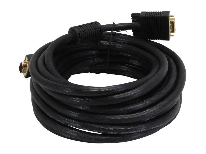 VCOM VC-VGA25M 25 ft. SVGA HD15 Male to Male Black Cable