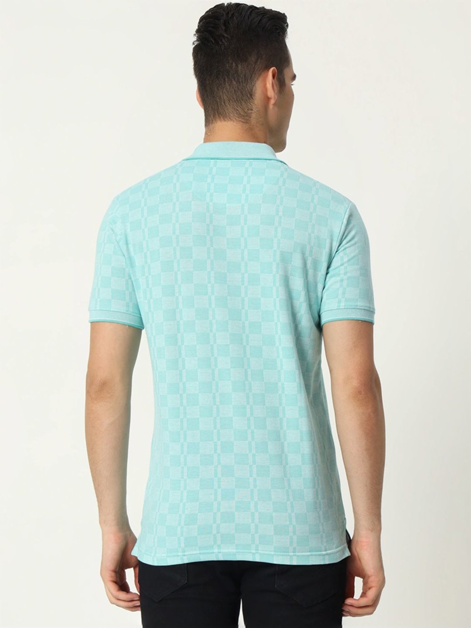 Tab91 Green Regular Fit Printed Polo T-Shirts