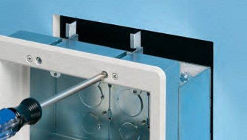 Arlington Industries TVBS505-1 TVBS505 Recessed Outlet Wall Plate Kit, 2-Gang, White