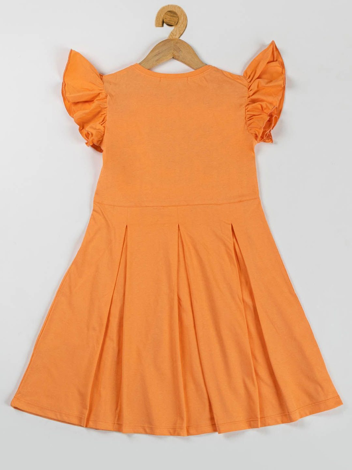 NINS MODA Kids Orange Printed Dress