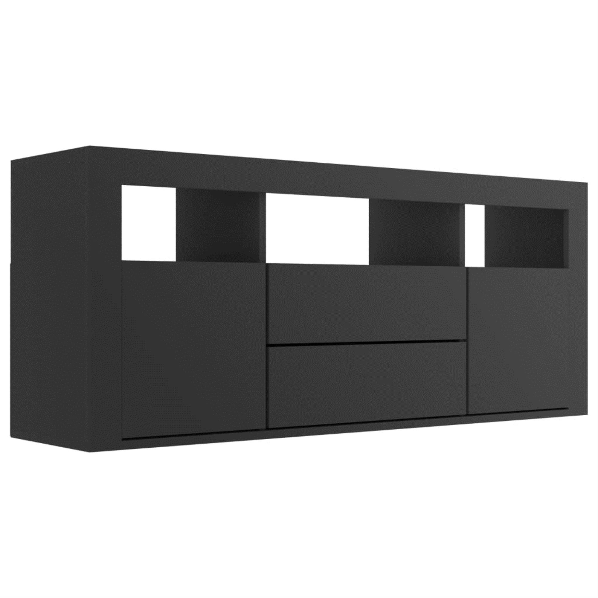 vidaXL TV Cabinet Black Chipboard TV Stand Console Table Storage Furniture