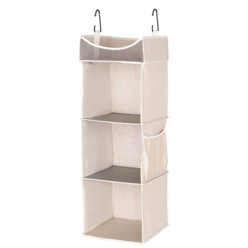 StorageWorks 4-Shelf Hanging Closet Organizer Beige