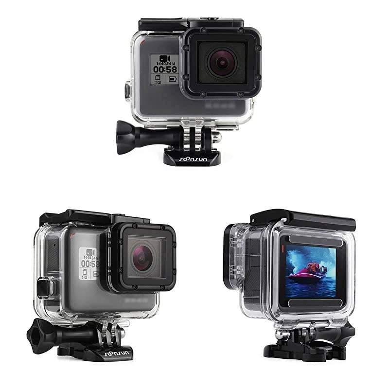 Waterproof Housing Case for GoPro Hero 765 Black Hero 2018 45 Meters Underwater Protective Diving Housing Shell Case with Bracket Accessories for Go Pro HERO7 HERO6 HERO5 Black Cameras