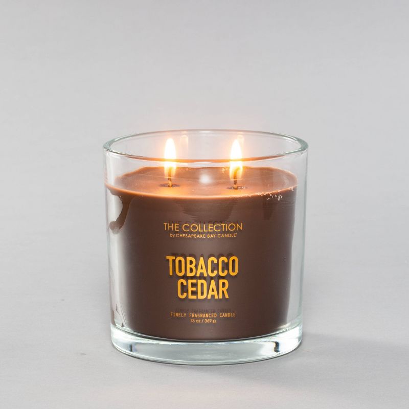13oz Glass Jar 2-Wick Candle Tobacco Cedar - The Collection By Chesapeake Bay Candle