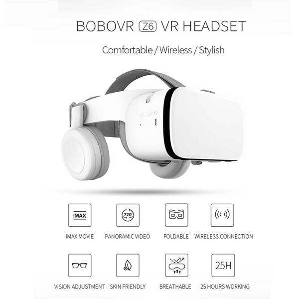 BOBOVR Z6 3D VR Headset Helmet Bluetooth Virtual Reality Glasses Google Cardboard For Smartphones Goggles Viar Binoculars