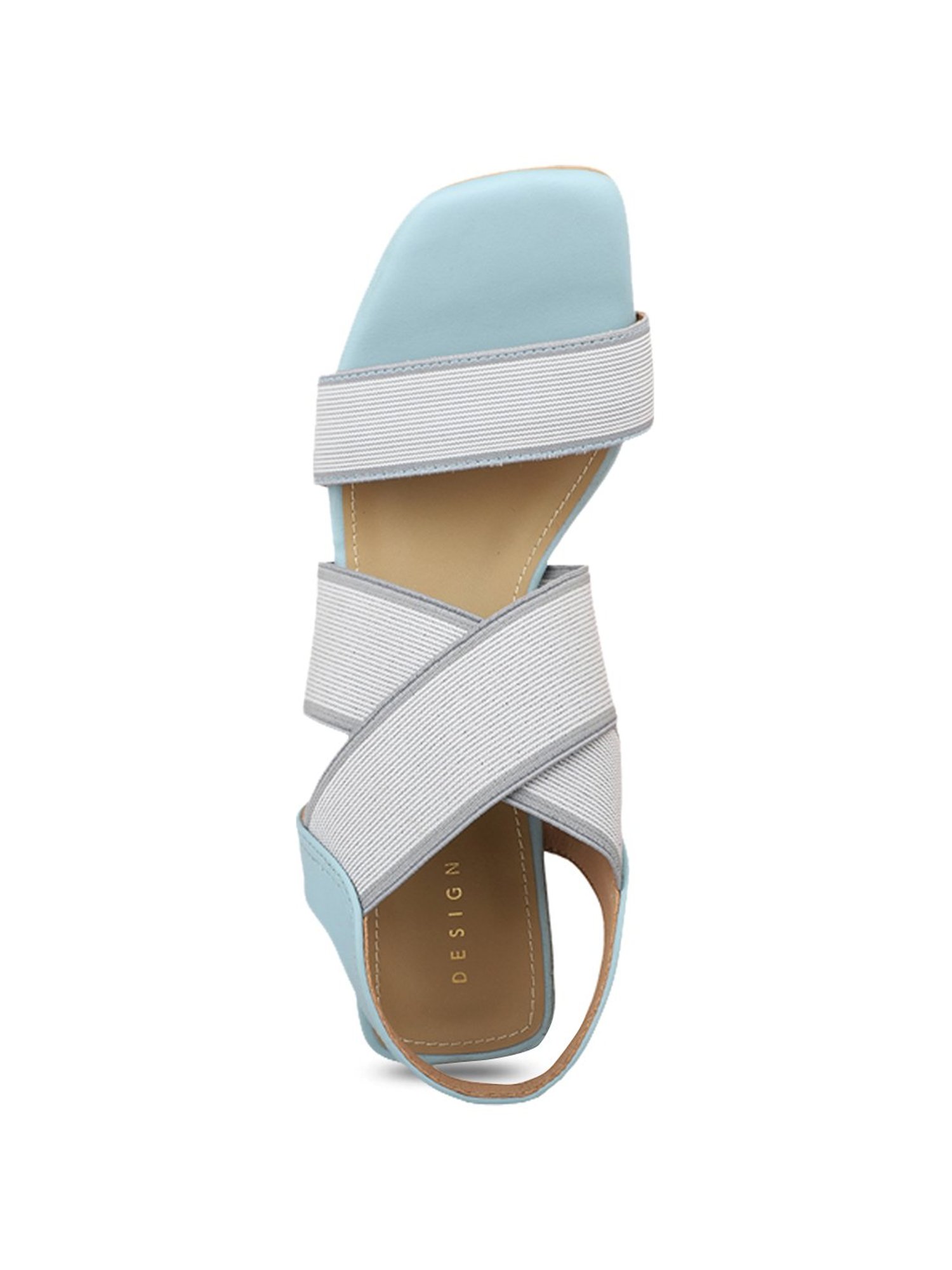 Design Crew Women's Blue Cross Strap Sandals