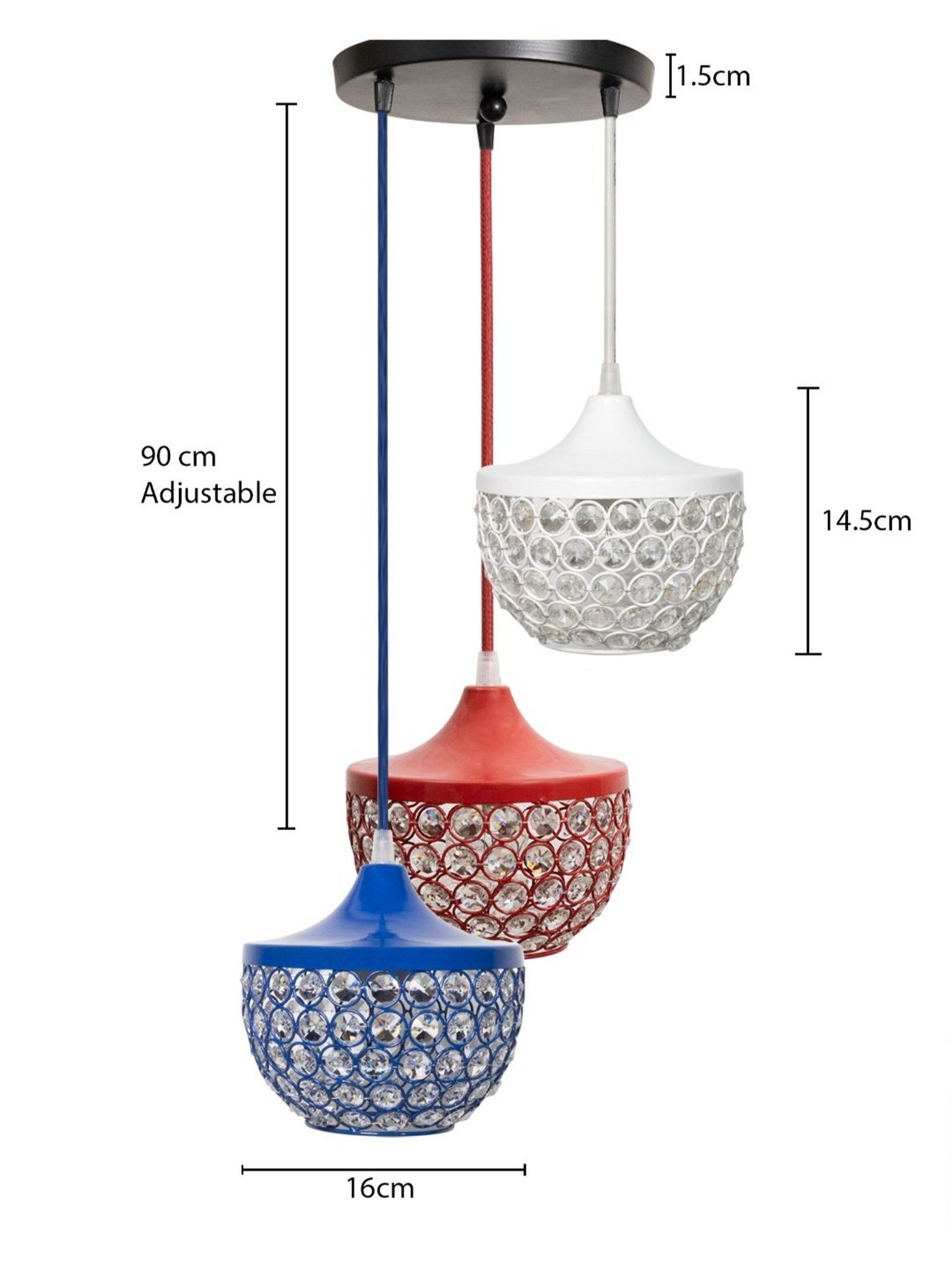 Homesake Multicolor Crystal Pendant Ceiling Light
