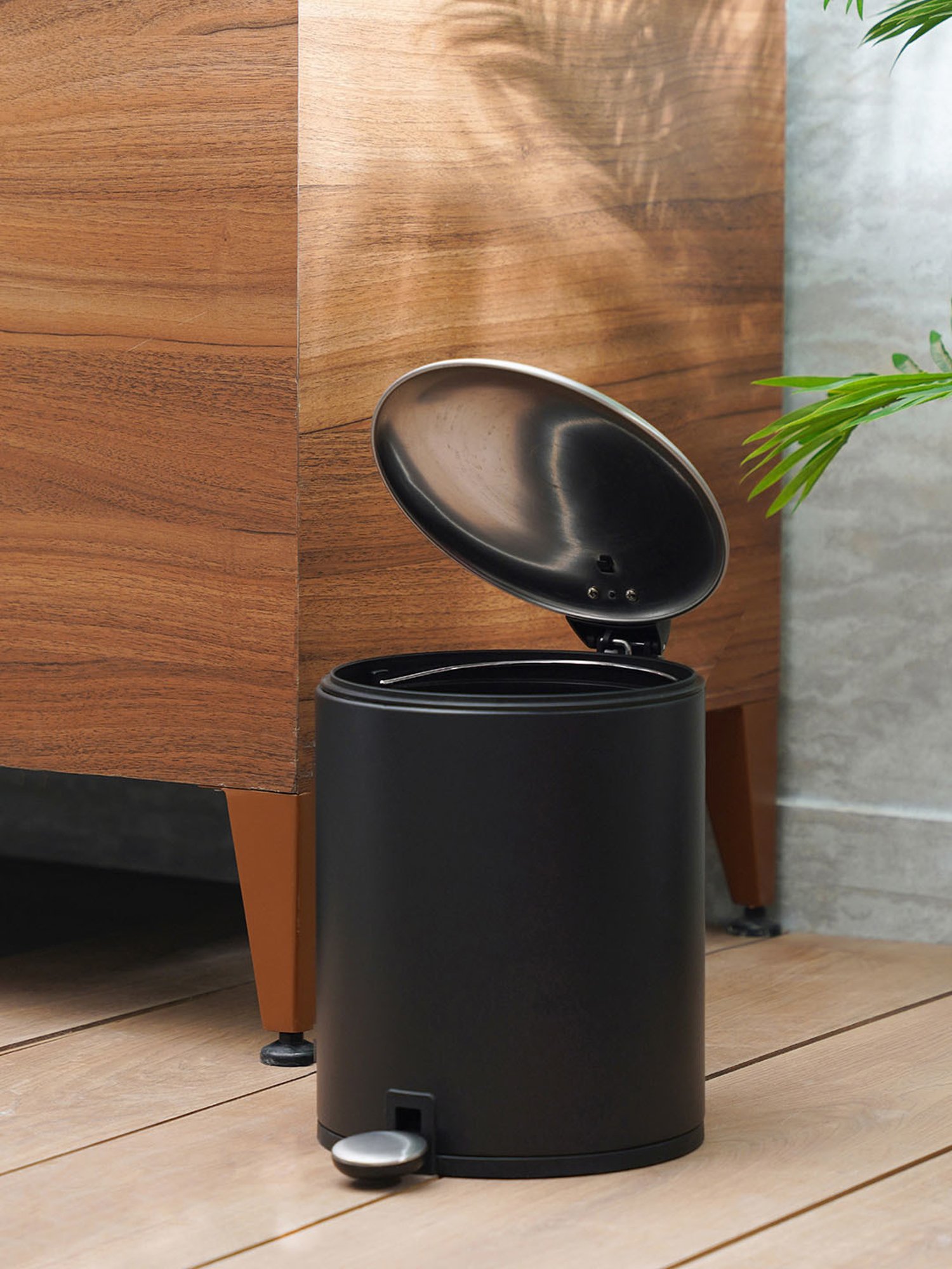 Pure Home and Living Black Stainless Steel Bins