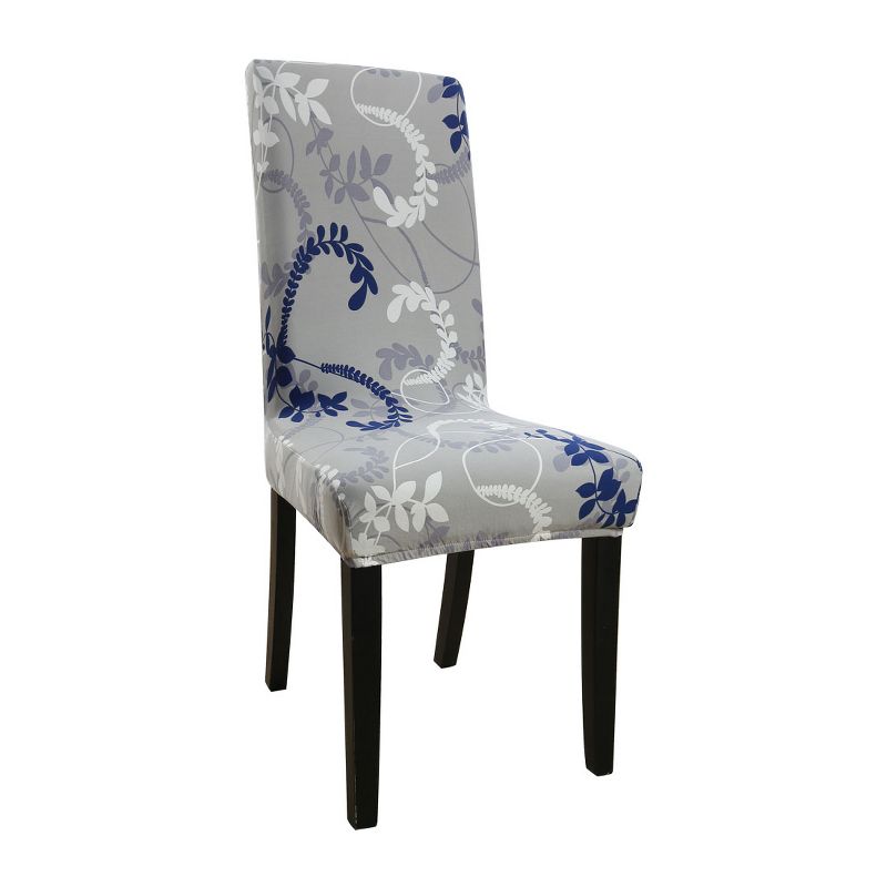 1 Pc Polyester Spandex Stretch Vintage Style Floral Printed Dining Chair Slipcovers Multicolored  - PiccoCasa