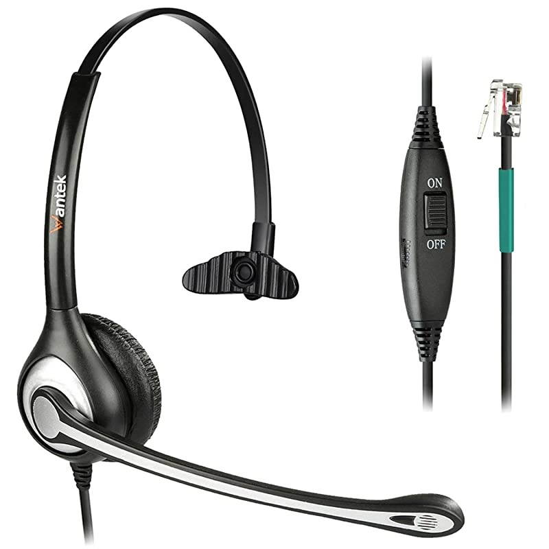 Corded Telephone Headset Mono wNoise Canceling Mic for ShoreTel Plantronics Polycom Zultys Toshiba NEC Aspire Dterm Nortel Norstar Meridian Siemens ROLM Packet8 Landline DeskphonesF600S2
