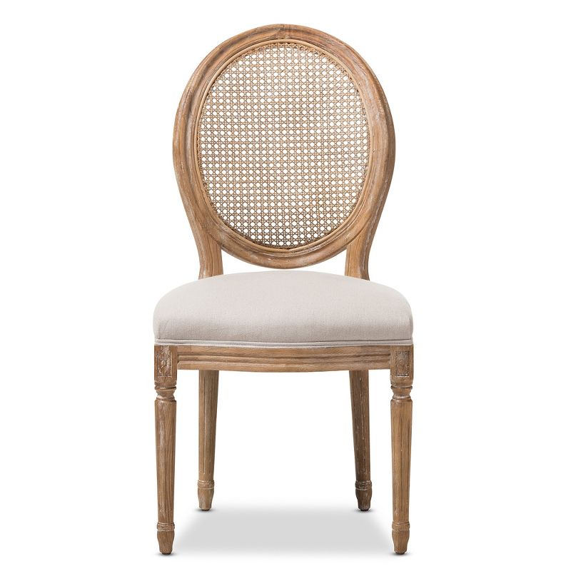 Agi Mid-Century Dining Chair in Walnut Wood and Beige Fabric - Armen Living